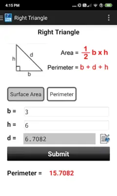 Volume & SurfaceArea Cal android App screenshot 1